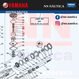 ARRUELA PLANA 90 Á 200 HP 2T 115 Á 300 HP 4T YAMAHA ORIGINAL