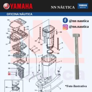 PARAFUSO DO TUBO DE ESCAPE YAMAHA 40 Á 225 2T  40 Á 250 4T ORIGINAL