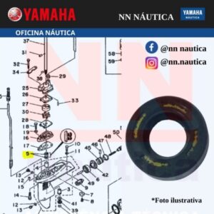 RETENTOR DE ÓLEO DA CARCAÇA INFERIOR DA BOMBA DE ÁGUA MOTOR YAMAHA ORIGINAL